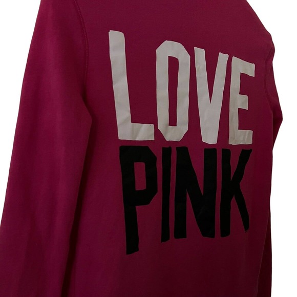 Victoria's Secret PINK Dog & Love Pink Back Logo 1/4 Zip Sweatshirt - Size SP - Picture 5 of 7